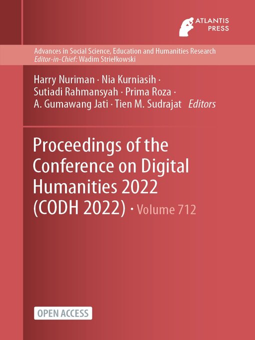 Title details for Proceedings of the Conference on Digital Humanities 2022 (CODH 2022) by Harry Nuriman - Available